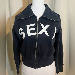 Y2K Moda International, VS, Zip Sweatshirt With White SEXY Print Rare Find